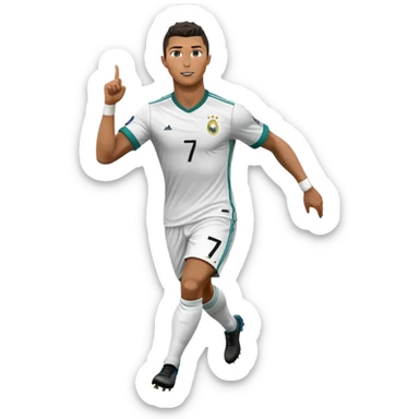 soccer player CR7 Cristiano Ronaldo celebrating a goal sticker
