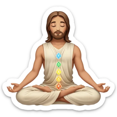 Jesus meditating with all 7 chakras activated sticker