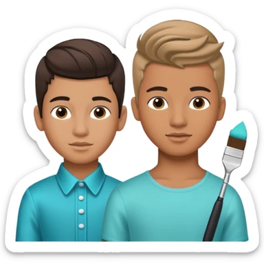 Quinceañera makeover of the boy and before after picture about the boy getting a new look for his Quinceañera sticker