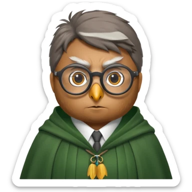 owl professor in green cloak university sticker