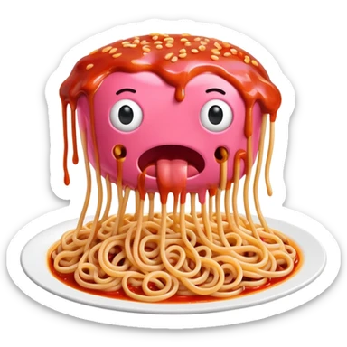  SPAM meat melted pink dripping sauce flying spaghetti monster sticker