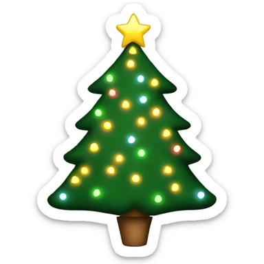 Christmas tree with lights and a star sticker