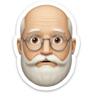 An old man with a beard and glasses and a little bit of hair on top named phillis sticker