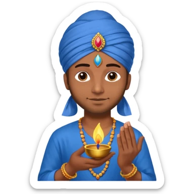 diwali man with blue turban and diwali sticker