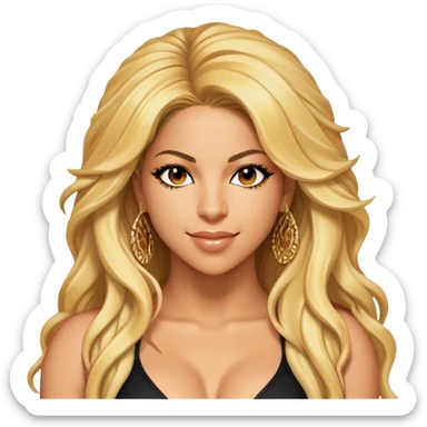 Cinematic Realistic portrait of Shakira, shown as a dynamic pop icon with expressive features and detailed modern attire, illuminated by vibrant, energetic lighting that highlights her global influence sticker