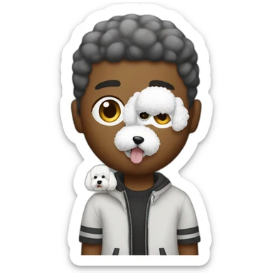 rappers men with bichon sticker