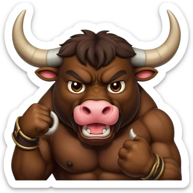 Bull hoof emoji making a like gesture angry bull sticker