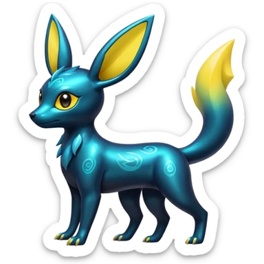  Shiny iridescent Umbreon-Salandit-Jolteon-fusion sticker