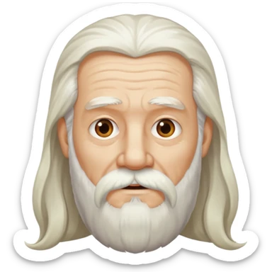 Old man with long white hair and long white beard sticker