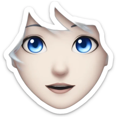 anime-girl-blue-eyes-white-hair-demon-horns sticker