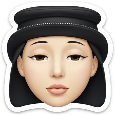 Un emoji de boca cerrada con cierre y con un gorro negro hacia un lado sticker