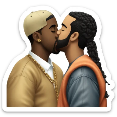 P Diddy kissing Drake. sticker