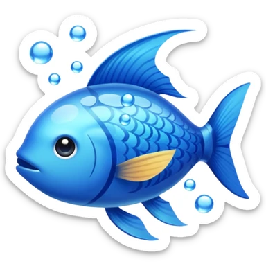 blue sky with fish swimming through with water  sticker