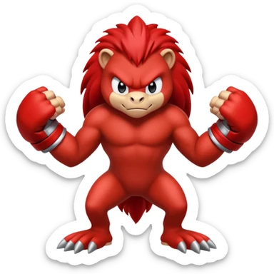 Sonic the hedgehogs friend knuckles a red animal  sticker