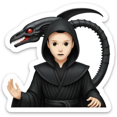 I need an emoji of a xenomorph from the alien franchise in a sith robe sticker