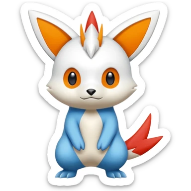 Victini-Pichu-Oshawott-Zangoose-Fakémon-hybrid-creature (full body)  sticker