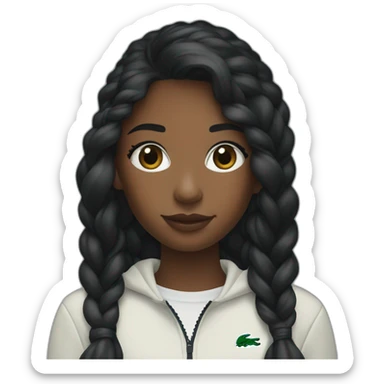 Lacoste bag Black girl with long hair with black lacoste windbreaker sticker