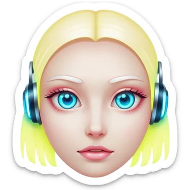 neon cyberpunk style cyber eyes sticker