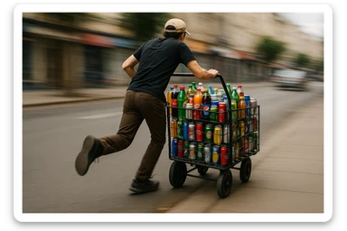 aka-uka ichimlik ortilgan aravani olib qochishyapti orqa tarafdan rakurs yuzi ko'rinmasin sticker