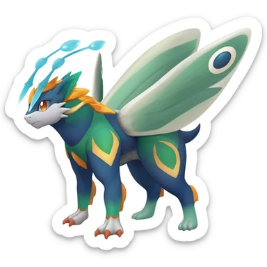 Butterfree-Lunala-Yveltal-Fakémon-hybrid-creature (full body)  sticker