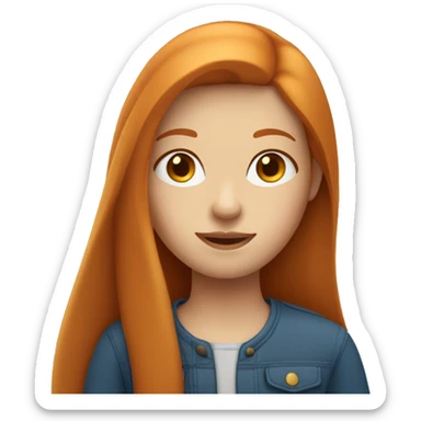 Ginger girl with thick straight hair and blue eyes travelling sticker