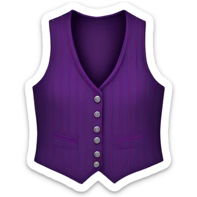 Realistic isolated dark purple and magenta pinstriped feminine fashion hater top vest. sticker