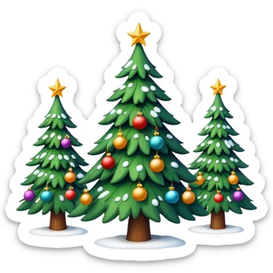 10 Snowy Christmas trees sticker