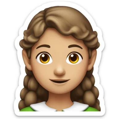 Christmas elf girl with brown hair sticker