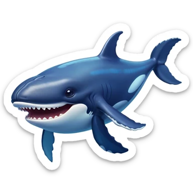 Cinematic Comical Humpback Whale Portrait Emoji, Head tilted dramatically with an exaggeratedly shocked expression, featuring a massive yet graceful body with wide, comically expressive eyes full of playful disbelief and animated pectoral fins, Simplified yet hilariously expressive features, highly detailed, glowing with a slightly sassy oceanic glow, high shine, dramatic yet playful, stylized with an air of cheeky marine mischief, soft glowing outline, capturing the essence of a meme-worthy humpback whale that looks ready to make waves with its hilariously dramatic antics! sticker