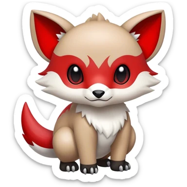Cute cool black red white animal hybrid Fakemon full body sticker