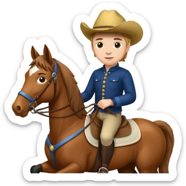 Zach riding a horse sticker