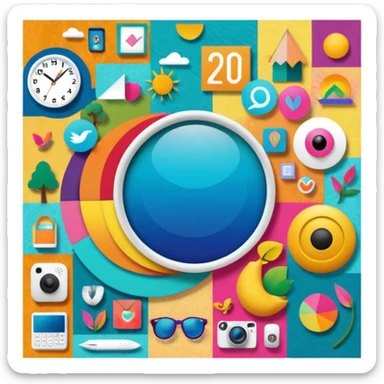 An extremely detailed lifestyle vision board collage for the year 2026. sticker