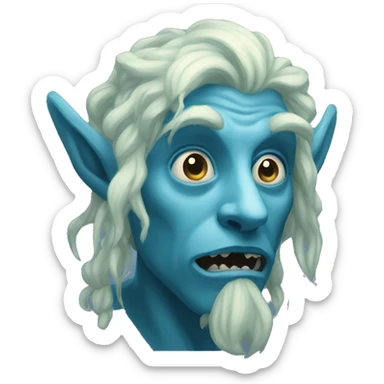 surprised stunned, firbolg spectral giant blue sticker