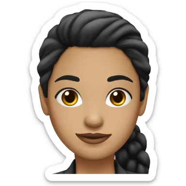 latina woman executive black hair pony tail black eyes sticker