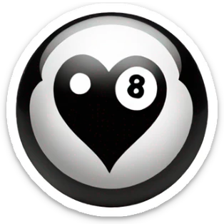 8 ball with hearts  sticker