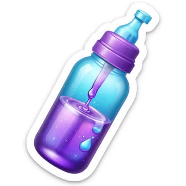 glitter purple and cian feeding bottle sticker