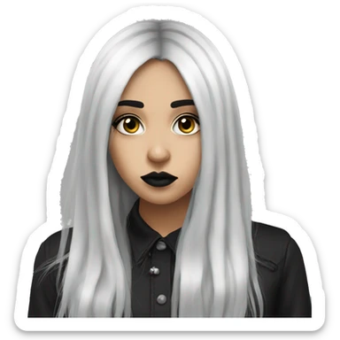 Goth girl long hair with bangs Latina sticker