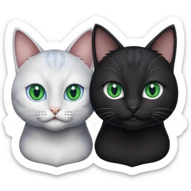 You can make an emoji of two cats looking at each other, one black and the other gray. sticker