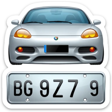 Make a car number plate say this BGZ9007 and make the car there to sticker