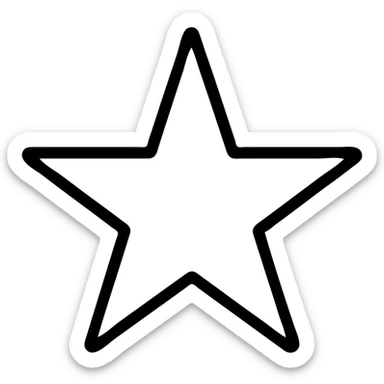 five-pointed star icon, minimalistic sticker