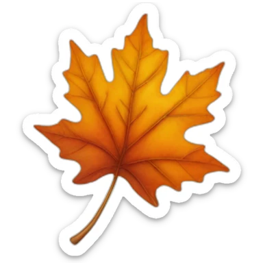 smiling autumn leave sticker