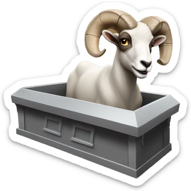 A ram jumping on a coffin that says Brock Purdy sticker