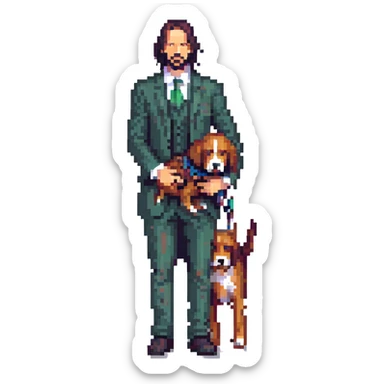 John Wick with a dog sticker