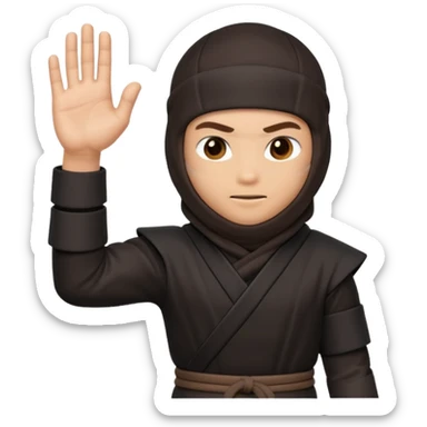 Crea un memoji con este emoji 🥷🏽 y este👈🏽  con estilo de iPhone  sticker