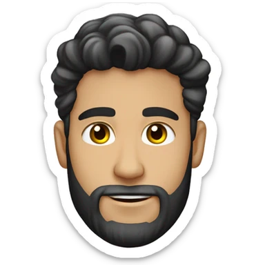 joven de 18, moreno claro, cabello rizado y corto, barba de ancla  sticker