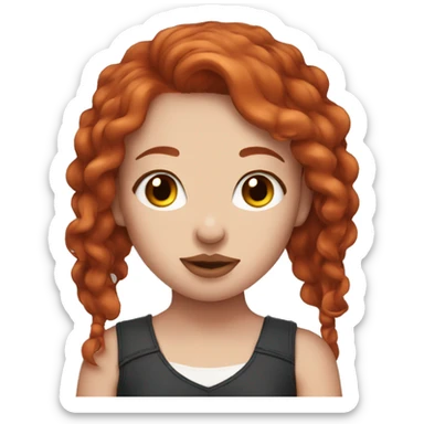 Red haired girl with septum piercing holding English Staffordshire  sticker