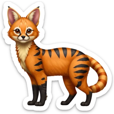 Serval-Caracal-Red-Panda-Lykoi-Sphynx-fusion-hybrid-animal-creature, full body sticker
