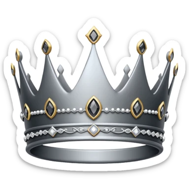 silver feminine crown with gray spinel sticker