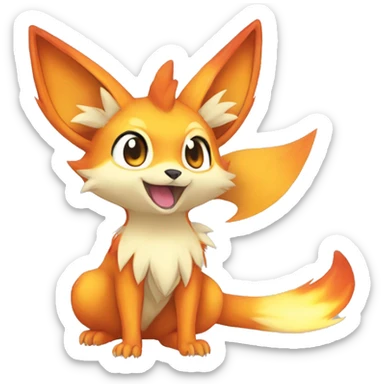  Fennekin-Quilava—Charmander-Fakemon Full body sticker
