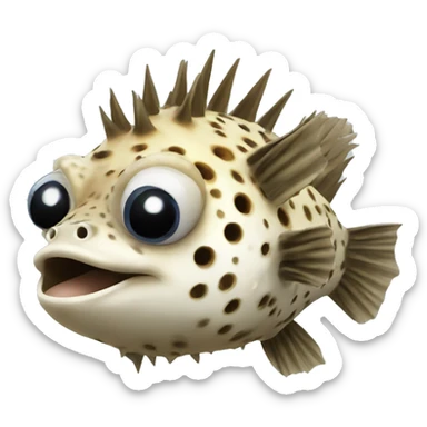 Porcupine fish sticker